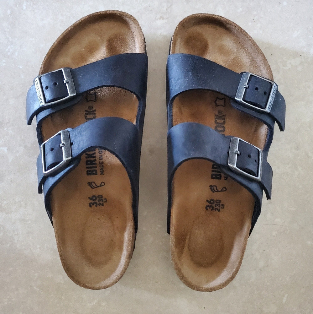 Birkenstock arizona black oiled leather